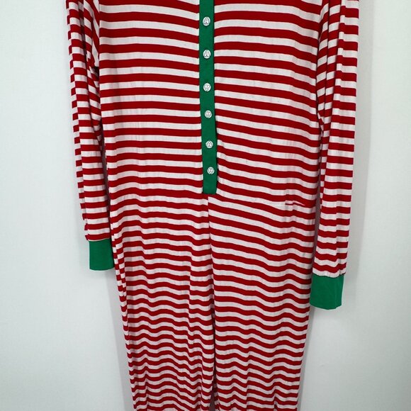 Gender-Neutral Snug-Fit Graphic Henley Pajama One-Piece For Adults Size M - Picture 4 of 7